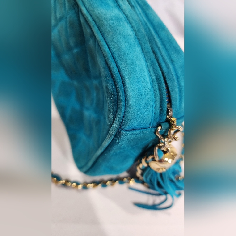 Chanel Mini Suede Tassel Camera Bag. Needs Ext Cleaning. No Hologram. - Picture 15 of 16
